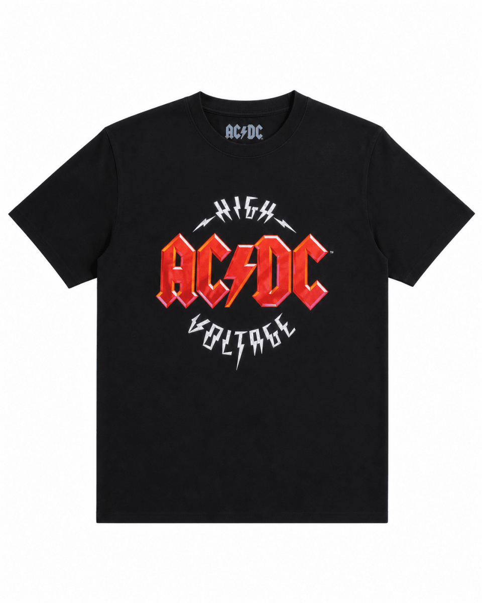 AC/DC High Voltage T‑shirt – Officieel Gelicenseerd – 100% Katoen – Zwart - Skone Store