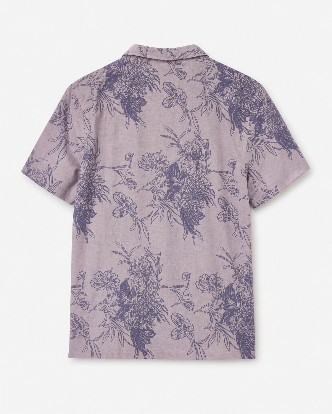 Scorpion Bay Heren Overhemd Korte Mouw – Lila Bloemenprint – 100% Katoen