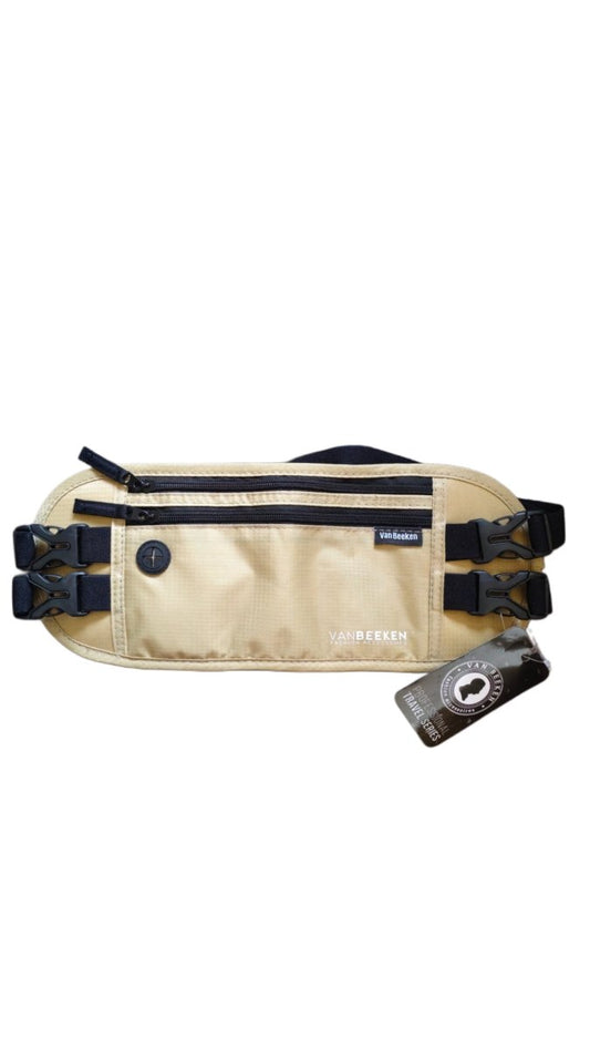 Van Beeken Antidiefstal Moneybelt – Waterdicht Heuptasje voor op Reis – Beige - SK Collections